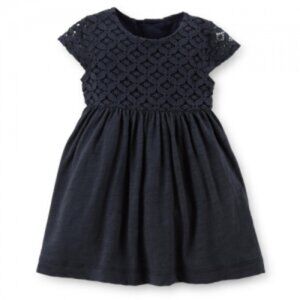 NWT Carter's Mixed Media Lace Dress in Navy - 24M